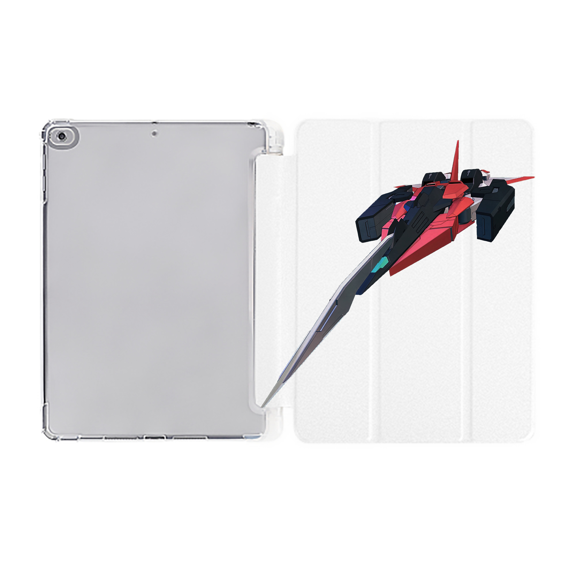 （画像用） 機動戦士ガンダム Mobile Suit Gundam IPad ケース ペン収納付き 三つ折りスタンド PUレザー×シリコン 対応機種9.5/10.5/10.9インチ